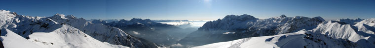 Panoramica invernale da Cima Sasna verso la Presolana- foto Marco Caccia 27 dic 08
